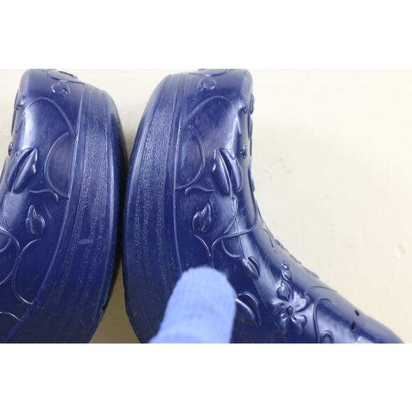 Dansko Clogs 40 Womens Blue Rubber Pixie Floral Molded Slip On Shoes - Picture 10 of 13